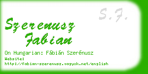 szerenusz fabian business card